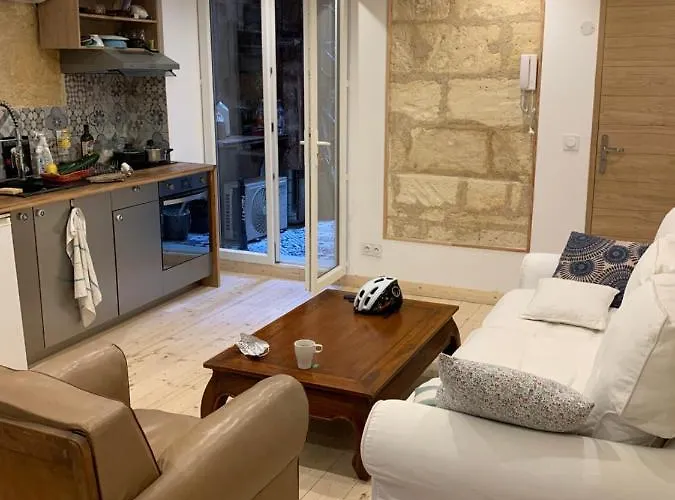chambre avec salle de bain et cuisine privée centre ville historique avec climatisation et patio Bordeaux